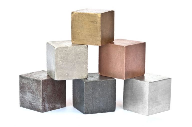 cubes of metal to represent the different compatible metals