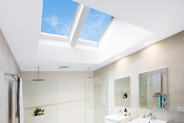 Velux skylights in a modern bathroom