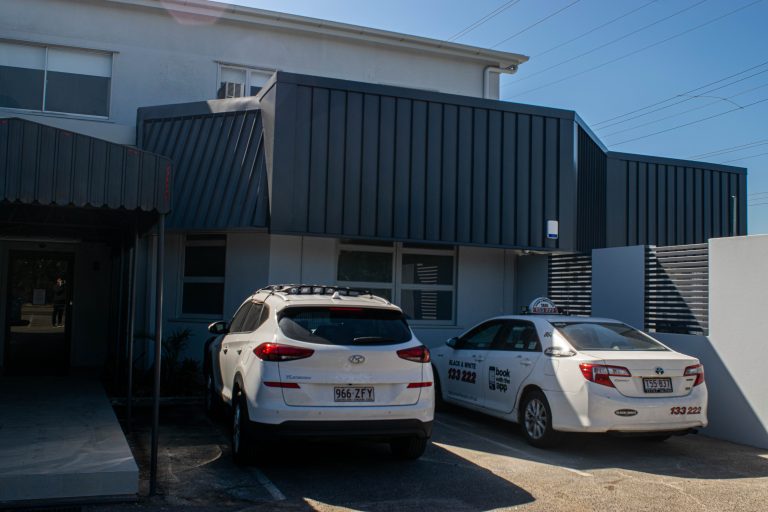 Metal wall cladding on a commercial building