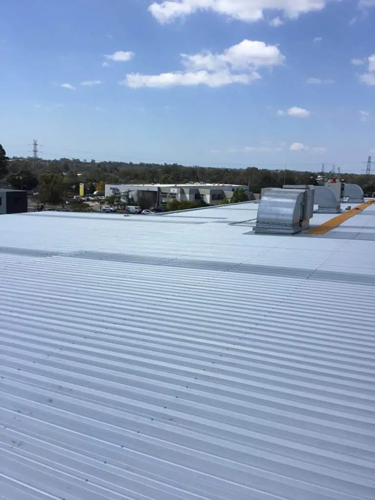 New metal roof on a commercial building