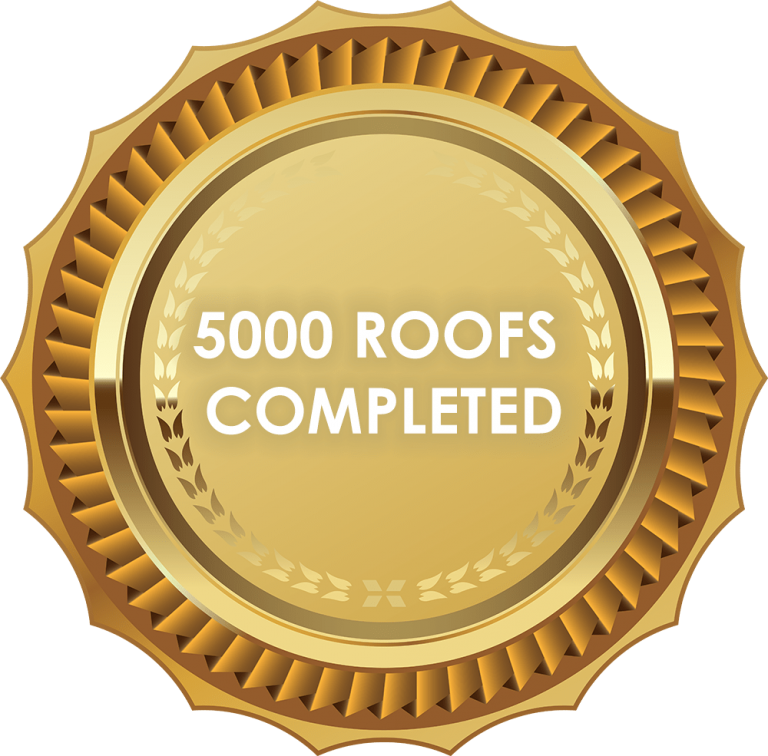 5000 roofs completed gold award graphic