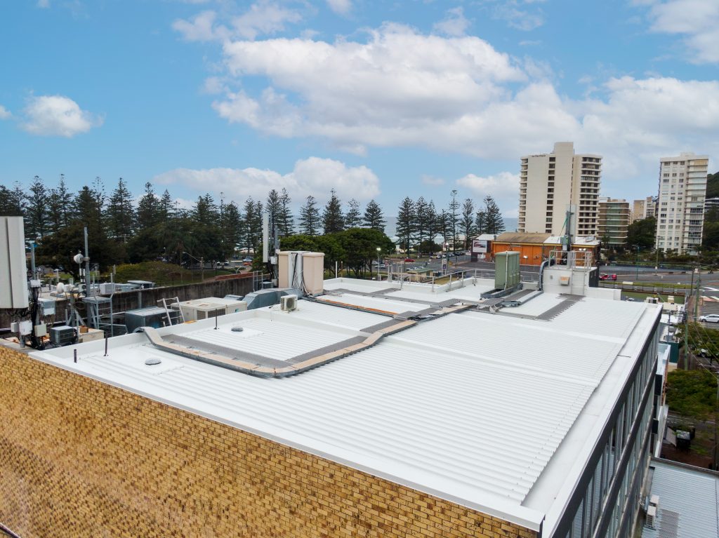 New metal roofing on a commercial building